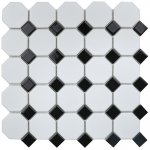 Octagon small White/Black Matt (IDLA2575) Керамическая мозаика Vidrepur